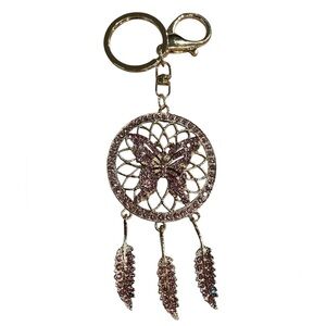 Pink Butterfly Dreamcatcher Bag Charm/Keychain NEW
